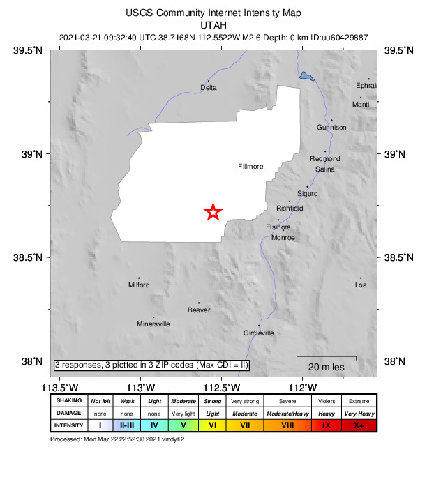 Did You Feel It? map: shaking reported by the public