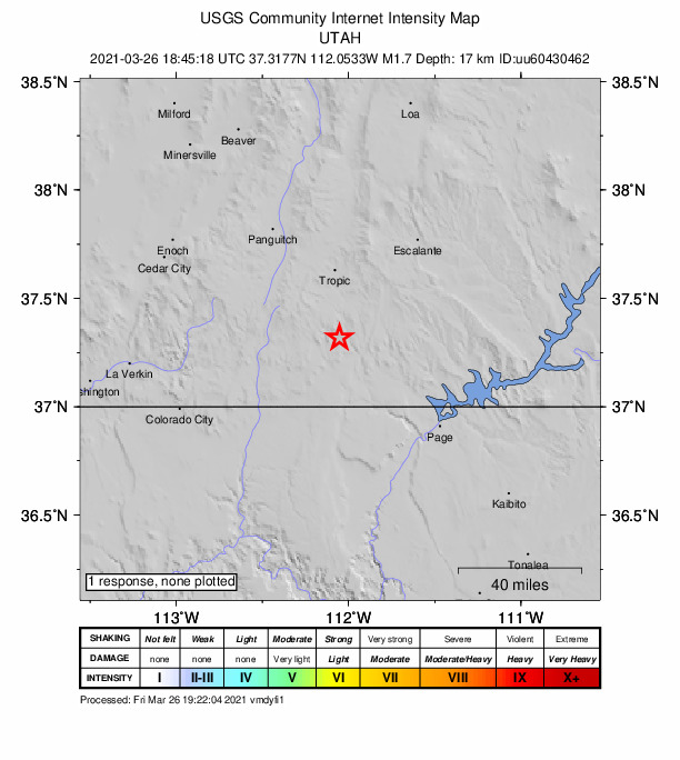Did You Feel It? map: shaking reported by the public