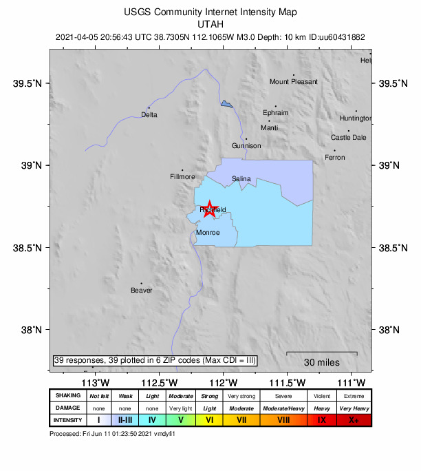 Did You Feel It? map: shaking reported by the public