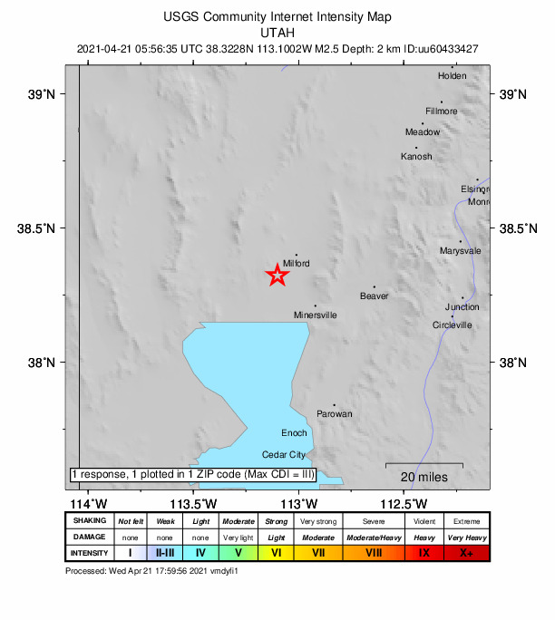 Did You Feel It? map: shaking reported by the public