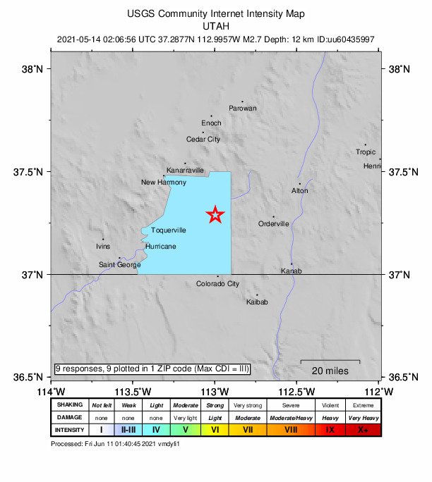 Did You Feel It? map: shaking reported by the public