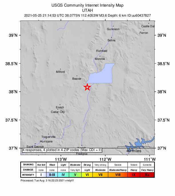 Did You Feel It? map: shaking reported by the public