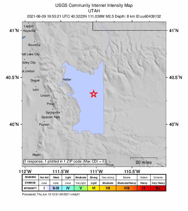 Did You Feel It? map: shaking reported by the public