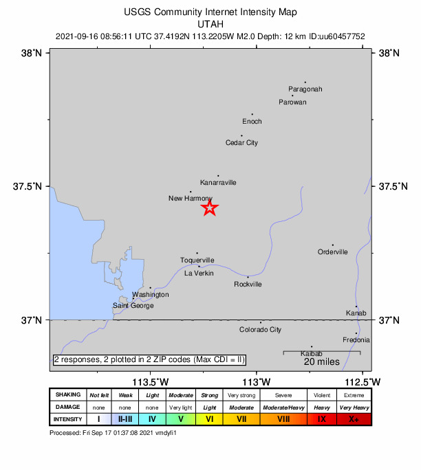 Did You Feel It? map: shaking reported by the public