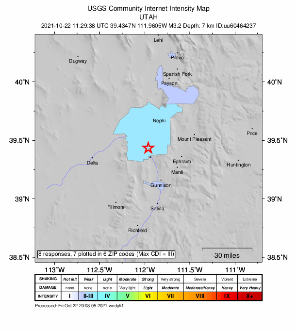 Did You Feel It? map: shaking reported by the public