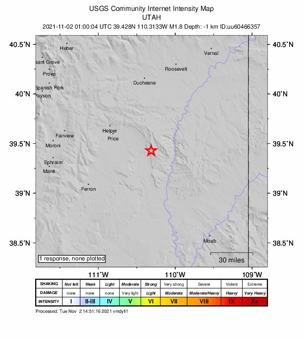 Did You Feel It? map: shaking reported by the public
