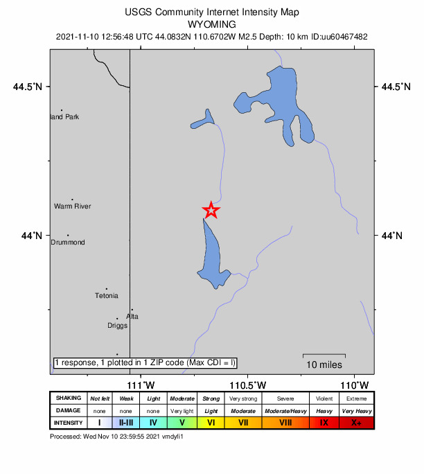 Did You Feel It? map: shaking reported by the public