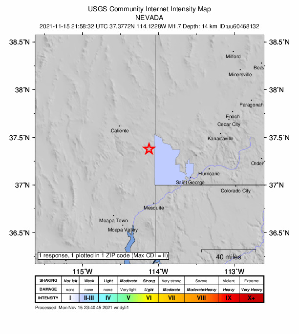 Did You Feel It? map: shaking reported by the public