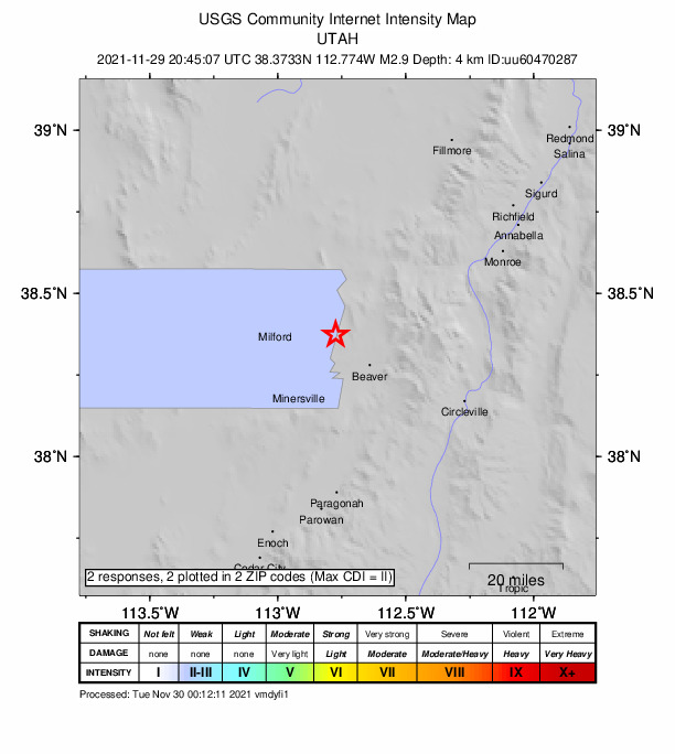 Did You Feel It? map: shaking reported by the public