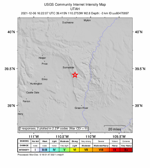 Did You Feel It? map: shaking reported by the public