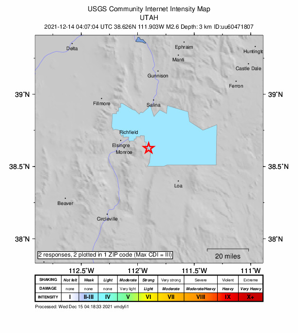 Did You Feel It? map: shaking reported by the public