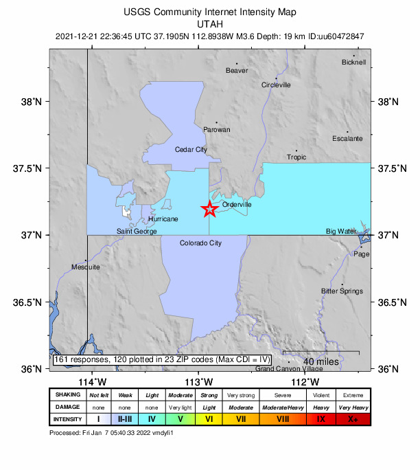 Did You Feel It? map: shaking reported by the public