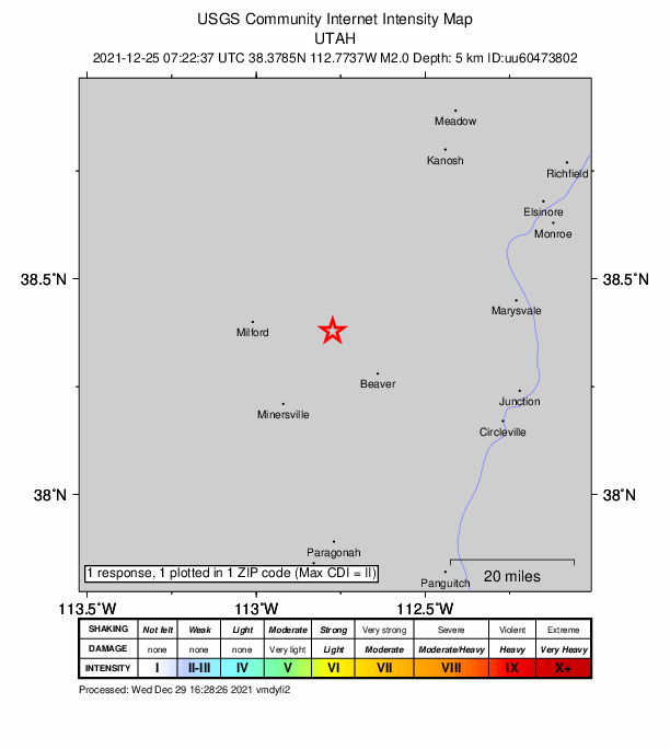 Did You Feel It? map: shaking reported by the public
