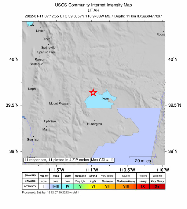 Did You Feel It? map: shaking reported by the public
