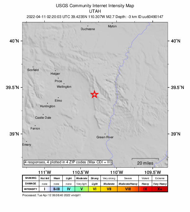 Did You Feel It? map: shaking reported by the public