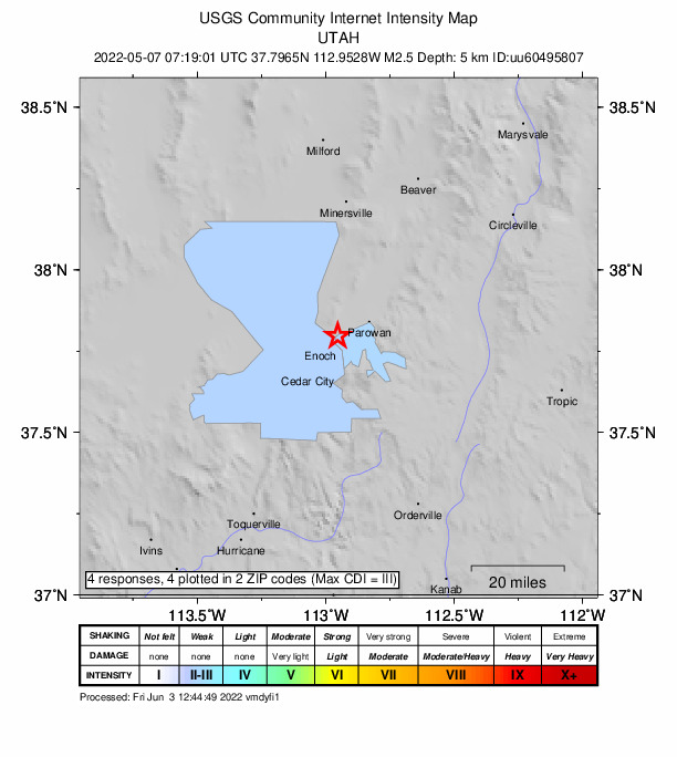 Did You Feel It? map: shaking reported by the public