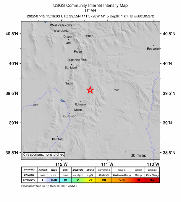 Did You Feel It? map: shaking reported by the public