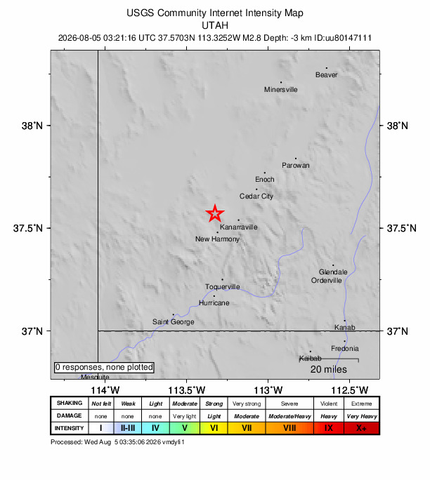 Did You Feel It? map: shaking reported by the public
