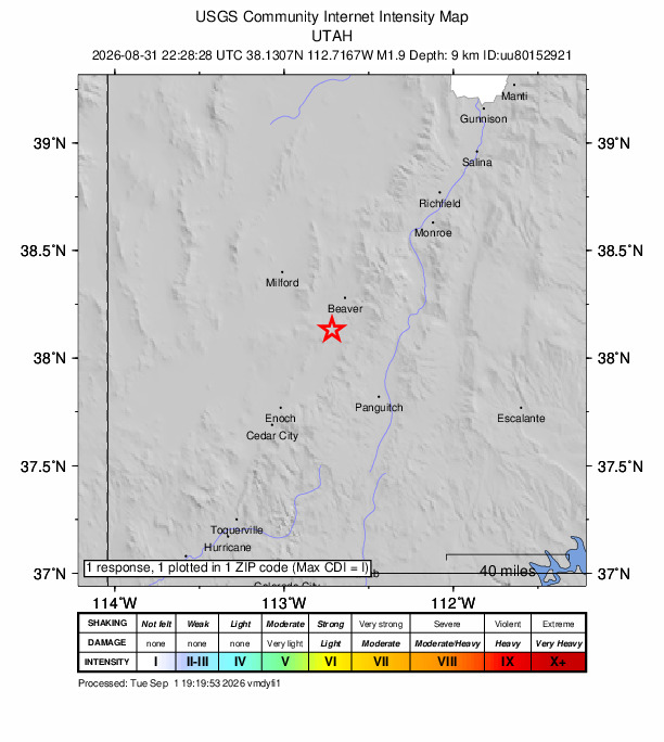 Did You Feel It? map: shaking reported by the public