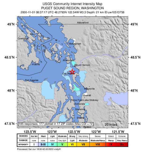 Did You Feel It? map: shaking reported by the public