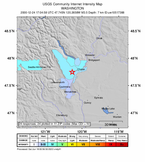 Did You Feel It? map: shaking reported by the public
