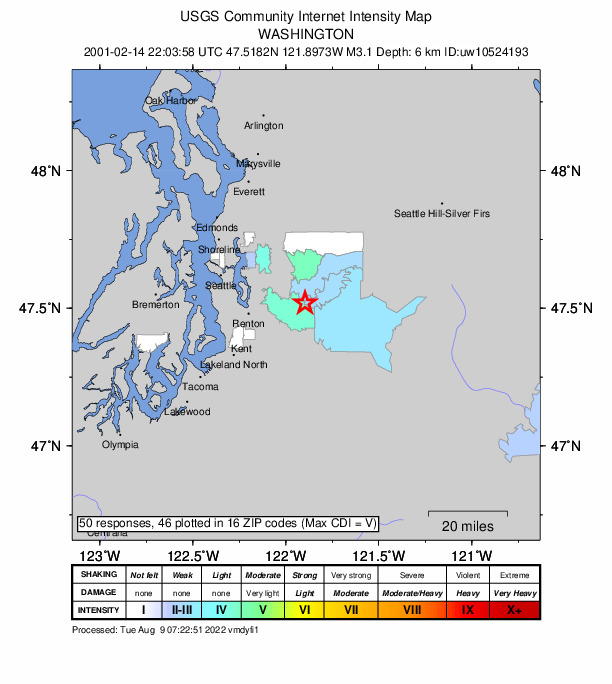 Did You Feel It? map: shaking reported by the public