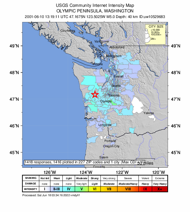 Did You Feel It? map: shaking reported by the public