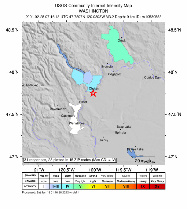 Did You Feel It? map: shaking reported by the public