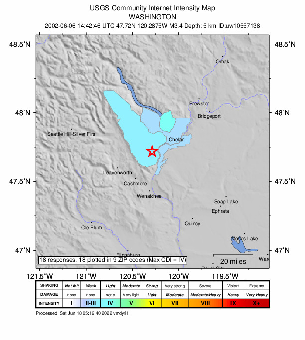 Did You Feel It? map: shaking reported by the public