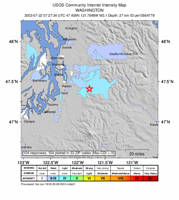 Did You Feel It? map: shaking reported by the public