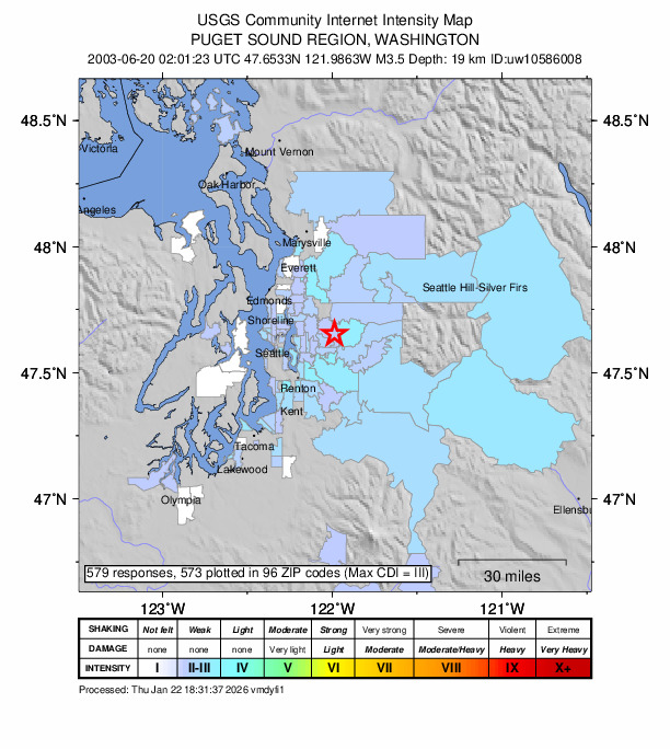 Did You Feel It? map: shaking reported by the public