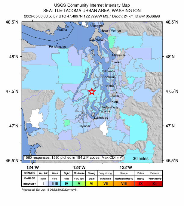 Did You Feel It? map: shaking reported by the public