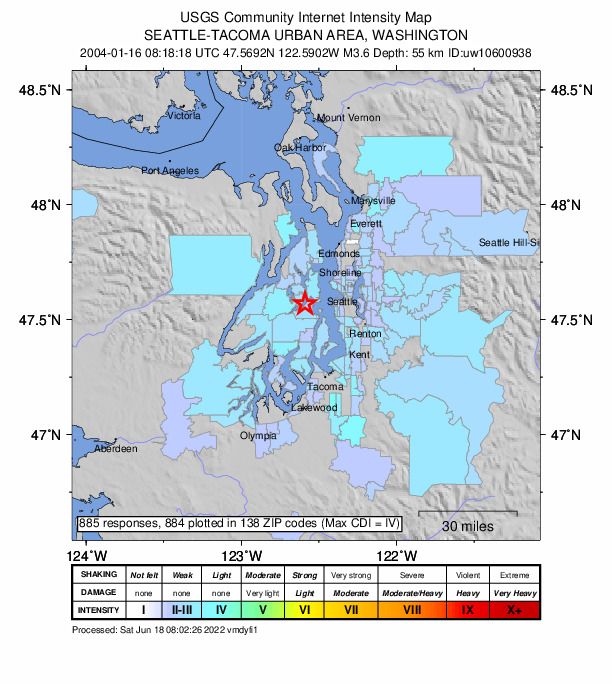 Did You Feel It? map: shaking reported by the public