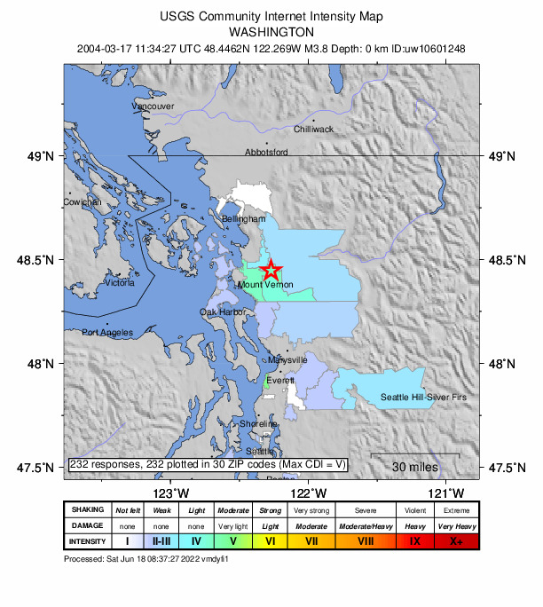 Did You Feel It? map: shaking reported by the public
