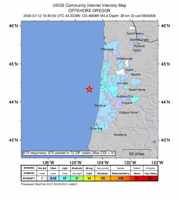 Did You Feel It? map: shaking reported by the public