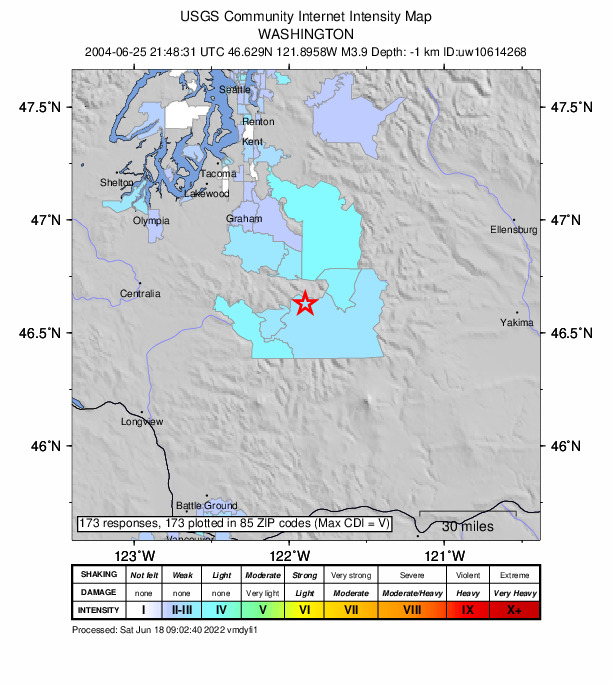 Did You Feel It? map: shaking reported by the public