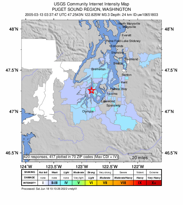 Did You Feel It? map: shaking reported by the public