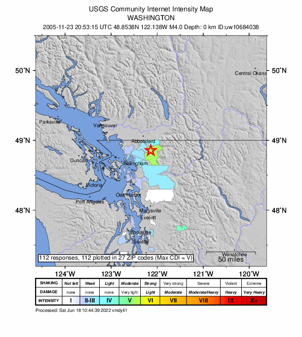 Did You Feel It? map: shaking reported by the public