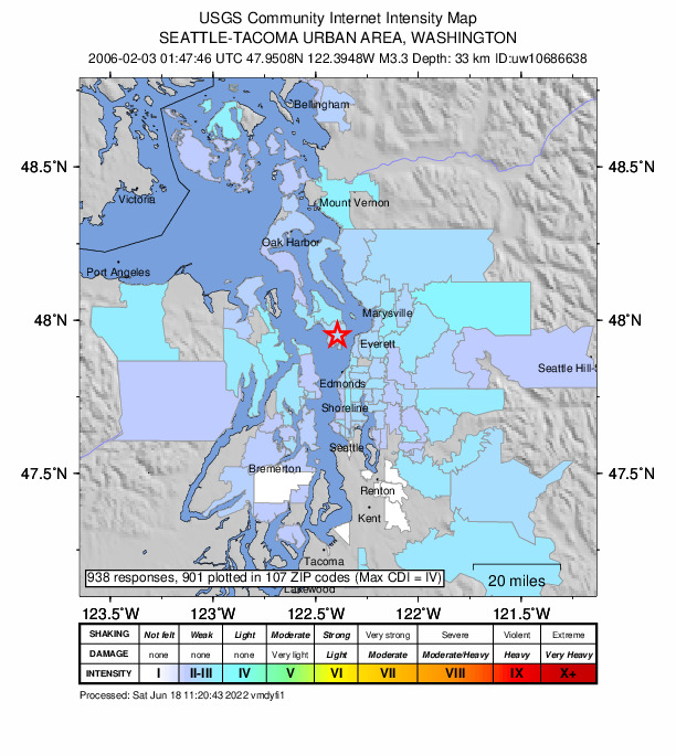 Did You Feel It? map: shaking reported by the public