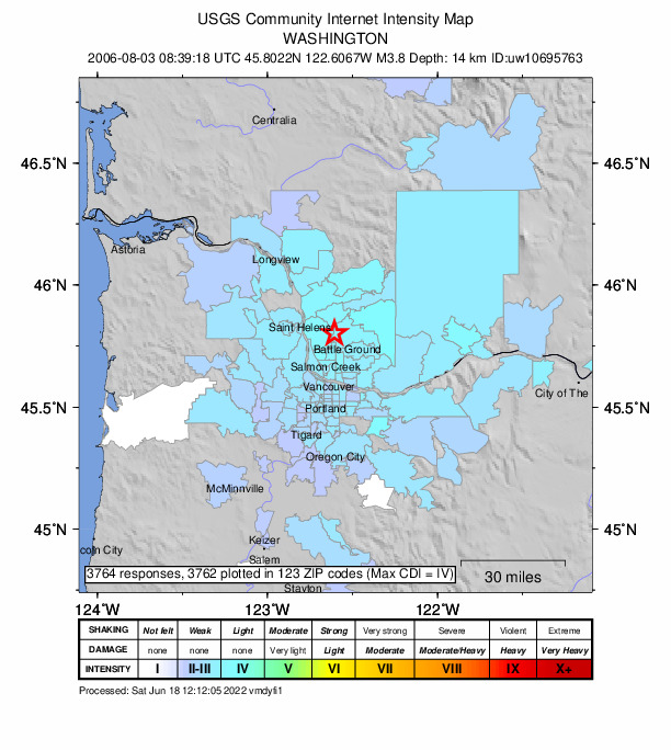Did You Feel It? map: shaking reported by the public