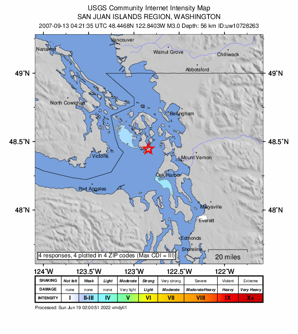 Did You Feel It? map: shaking reported by the public