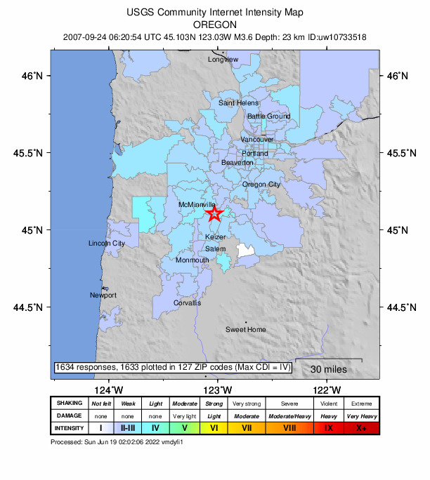 Did You Feel It? map: shaking reported by the public