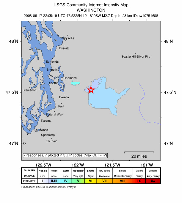 Did You Feel It? map: shaking reported by the public