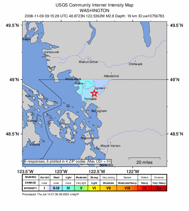 Did You Feel It? map: shaking reported by the public