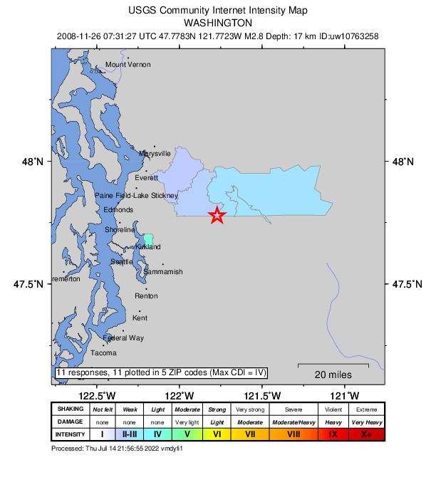 Did You Feel It? map: shaking reported by the public