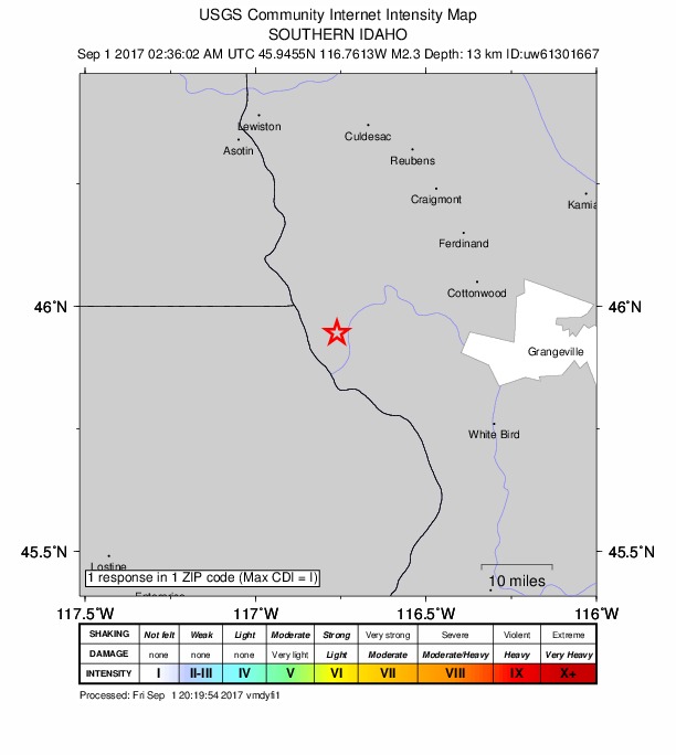 Did You Feel It? map: shaking reported by the public