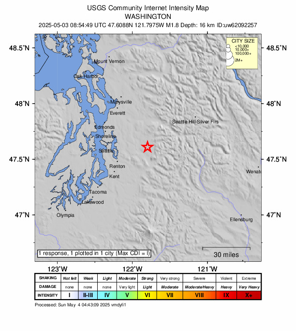 Did You Feel It? map: shaking reported by the public