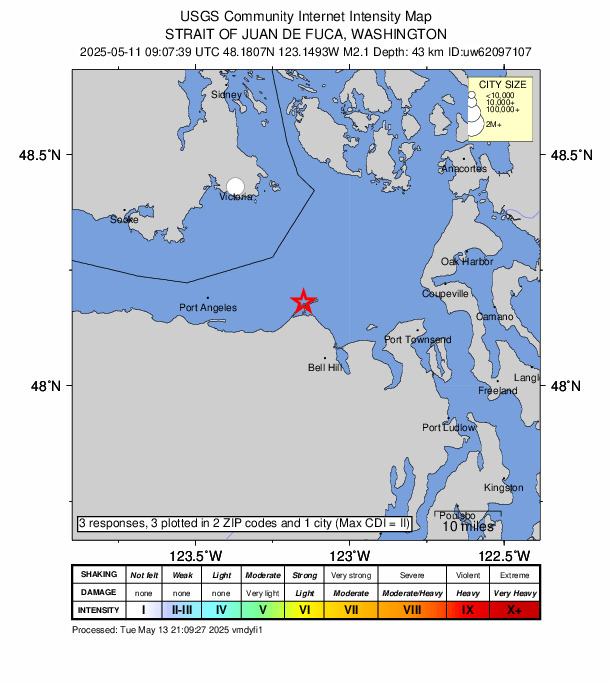 Did You Feel It? map: shaking reported by the public