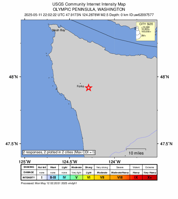 Did You Feel It? map: shaking reported by the public