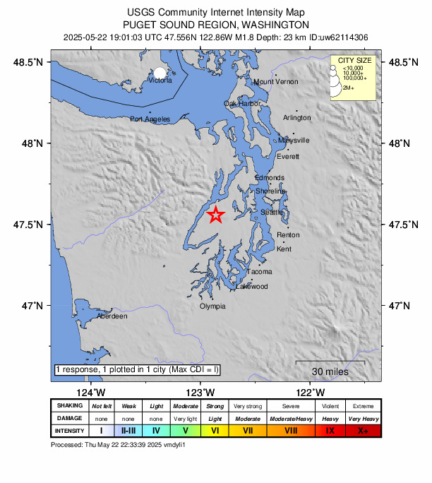 Did You Feel It? map: shaking reported by the public